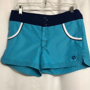 Next Swim/sport aqua and navy blue shorts